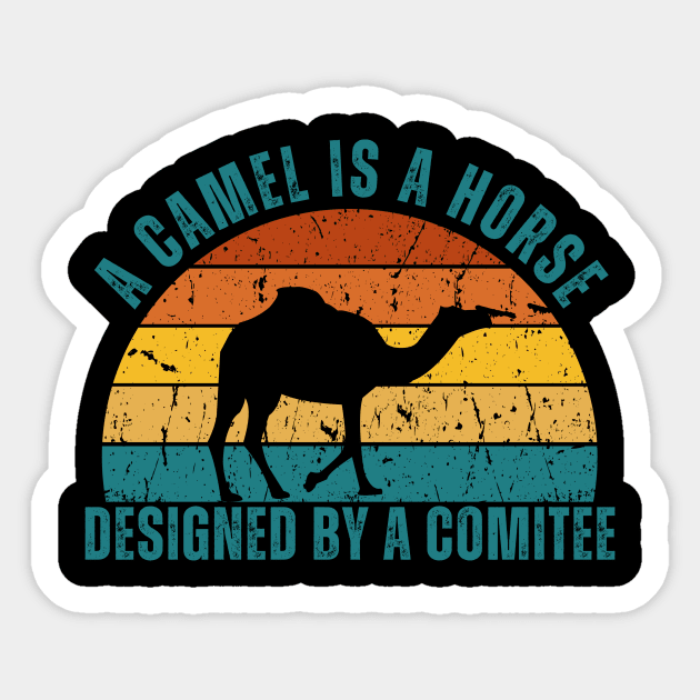 Camel Retro Sunset Sticker by MaxiVision